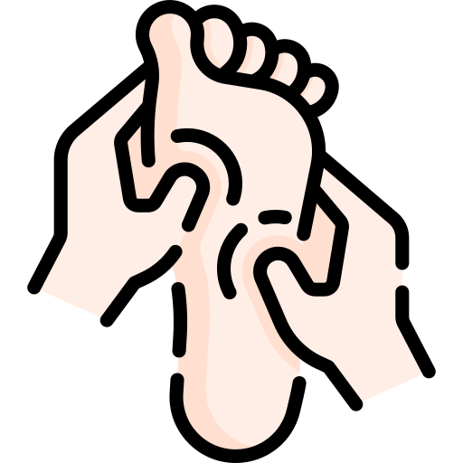 Icono que muestra un masaje de pies